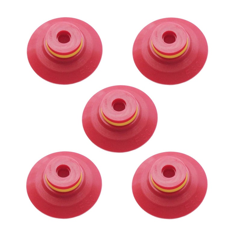 SICOLAS 5 pcs Industrial Flat Vacuum Suction Cup F Series Single-Layer Silicone Robotic Arm Accessory with Ribs (F30) - Image 1